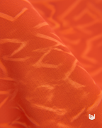 Goodwearr Men's Electric Orange Patterned Performance T-Shirt