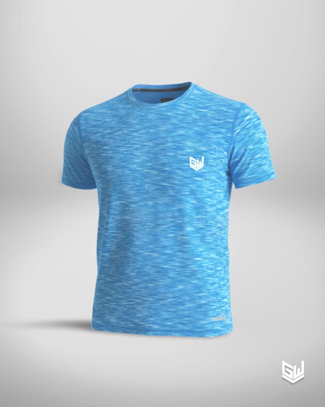 Goodwearr Men's Heather Blue Performance Activewear T-Shirt