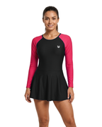 SWIMSUIT WITH MAGENTA FULL SLEEVES