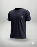 Goodwearr Textured Crush Lycra Essential Tee - Navy Blue