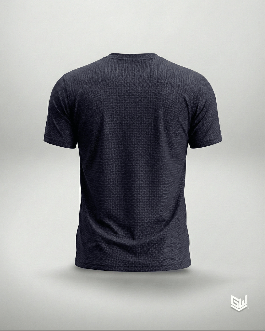 Goodwearr Textured Crush Lycra Essential Tee - Navy Blue