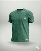 Goodwearr Men's Green Geometric Performance T-Shirt
