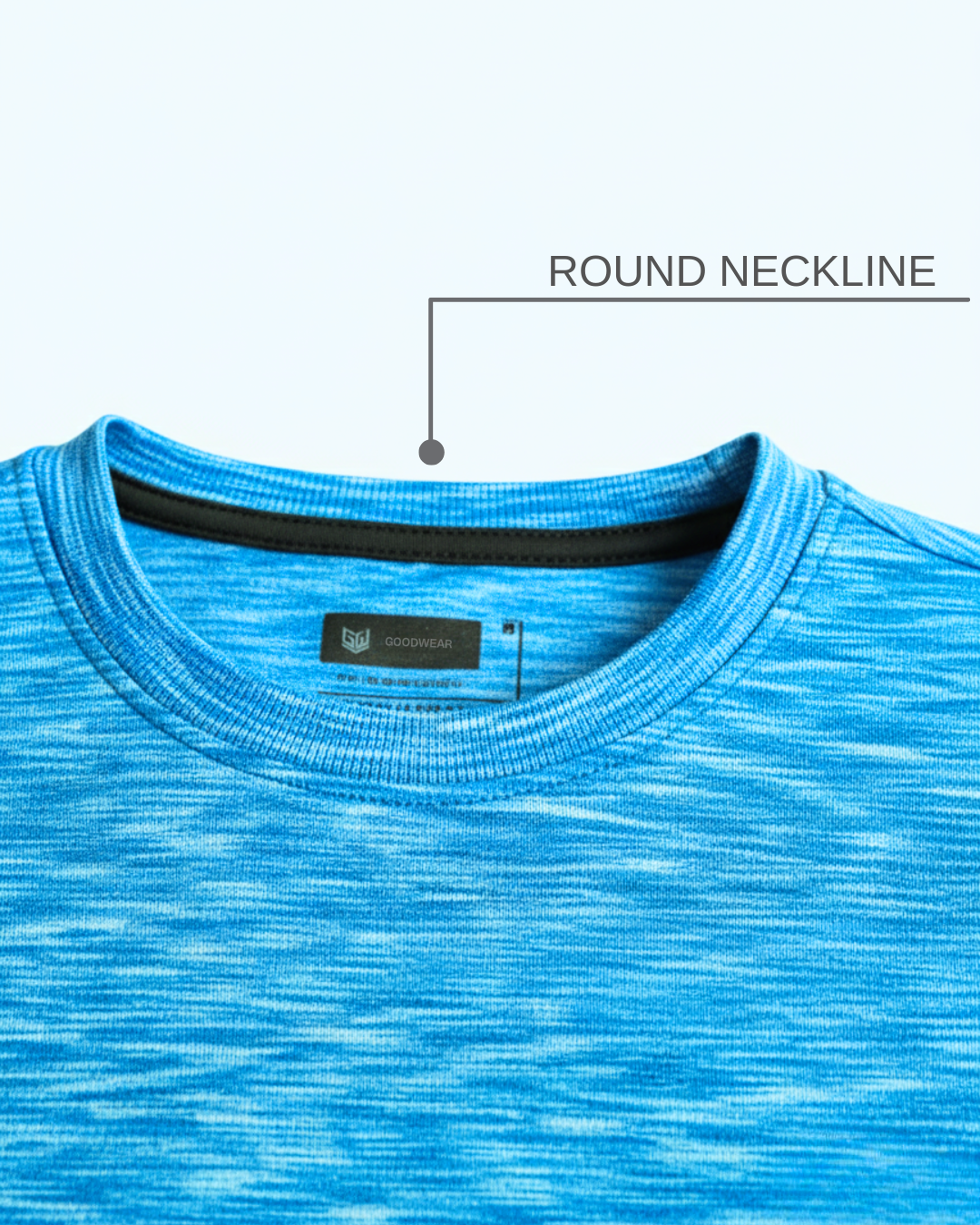 Goodwearr Men's Heather Blue Performance Activewear T-Shirt