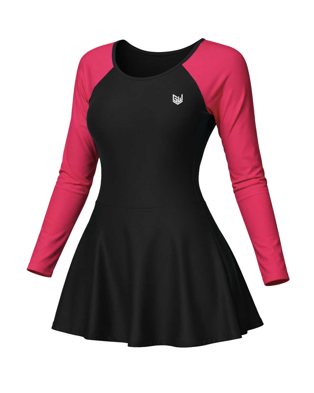 SWIMSUIT WITH MAGENTA FULL SLEEVES