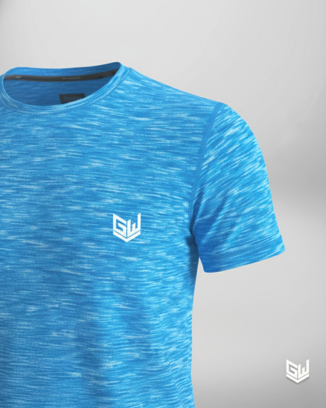 Goodwearr Men's Heather Blue Performance Activewear T-Shirt