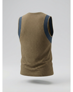 Goodwearr Men's Textured Tan & Navy Performance Tank Top