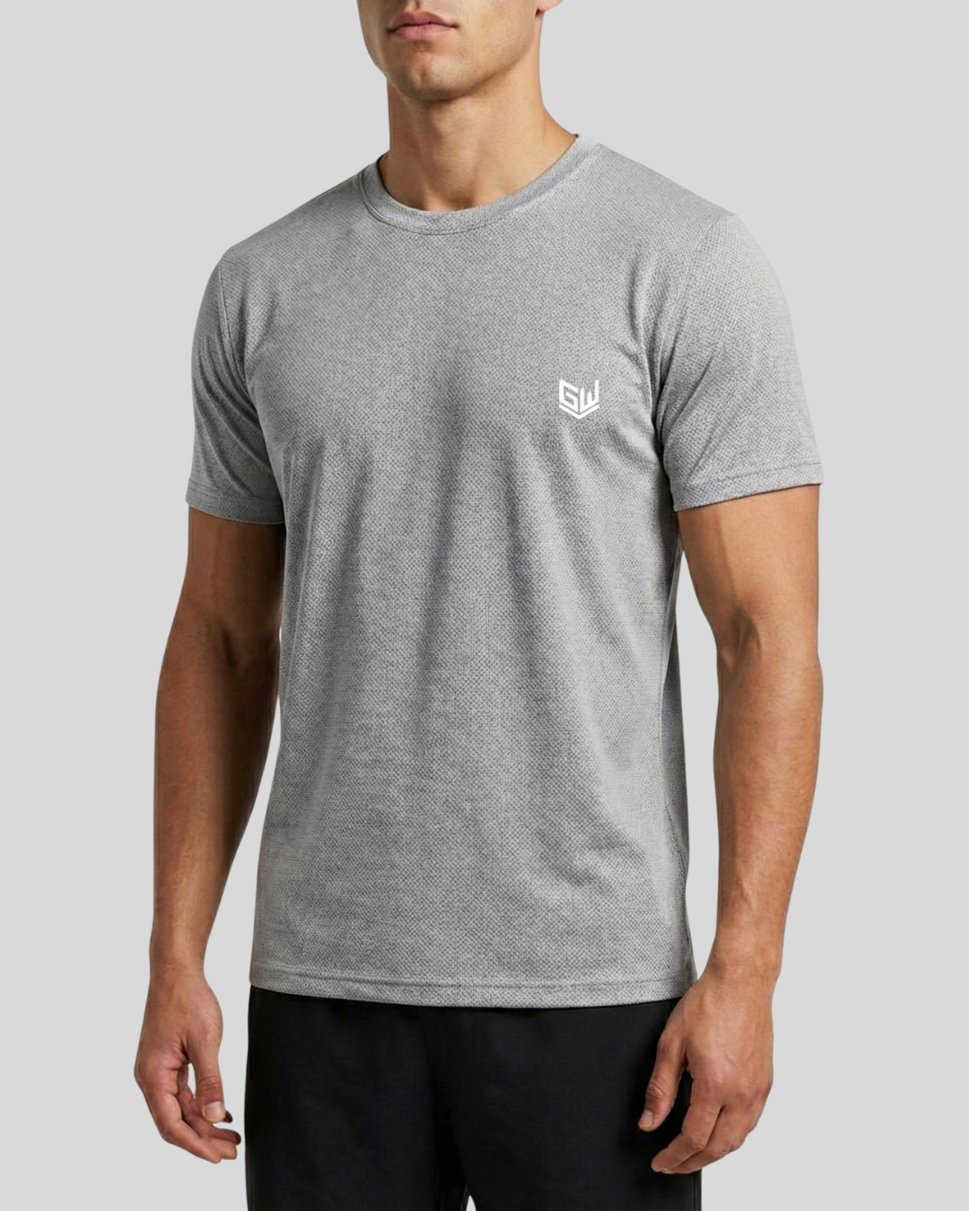Goodwearr Men's Textured Grey Performance T-Shirt